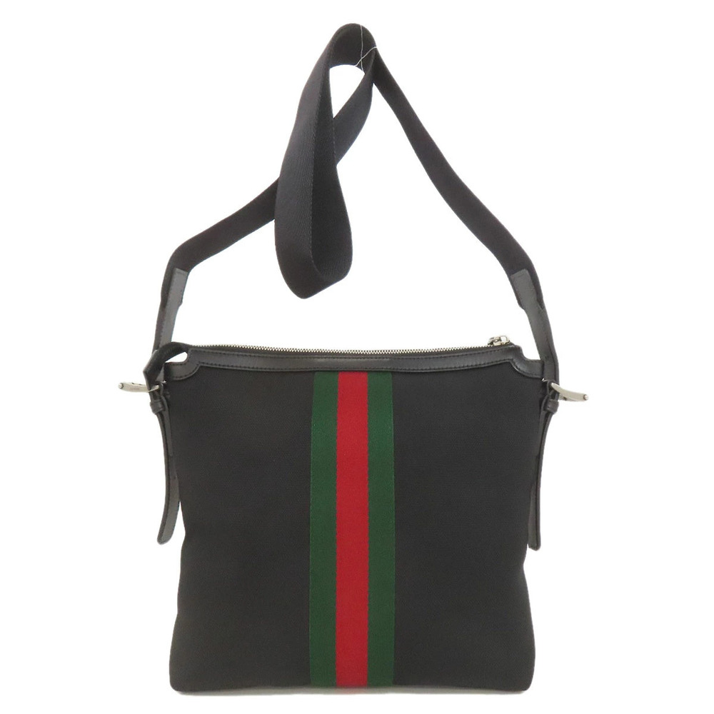 Gucci Canvas Long Shoulder Bag Sherry Black